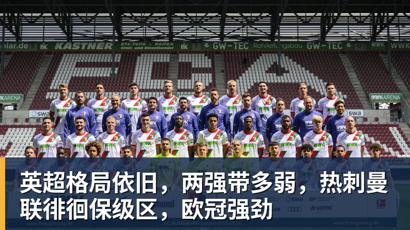 九游体育英超格局依旧，两强带多弱，热刺曼联徘徊保级区，欧冠强劲